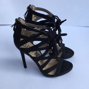 Sam & libby faux snake lace up heels